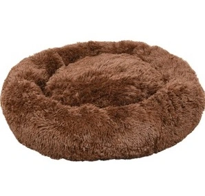 Cushion Krems fluffy rund hundeseng medium mørkebrun